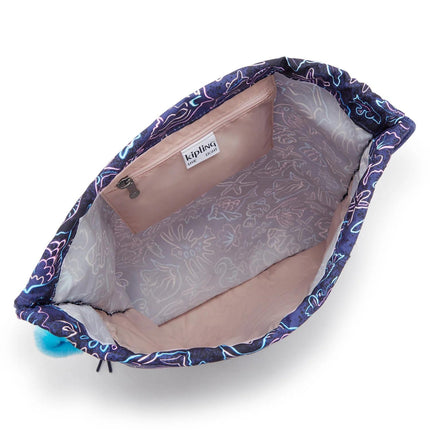 Kipling Sacca in Tessuto Fantasia Blu SUPERTABOO DISCO FISH Kipling 