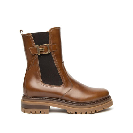 Nero Giardini Stivaletti Anfibi Doanna in Pelle Cuoio - MARIO SPATARELLA