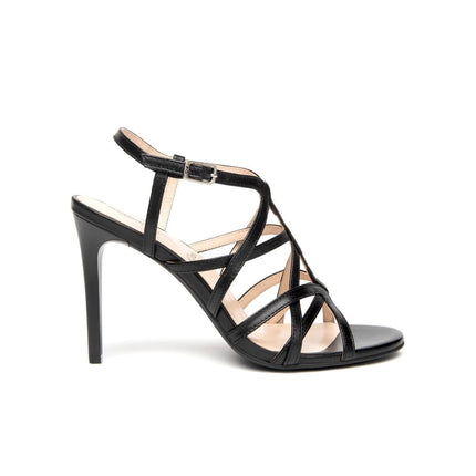 Nero Giardini Sandali Donna con Tacco Alto Stiletto in Pelle Nera - MARIO SPATARELLA