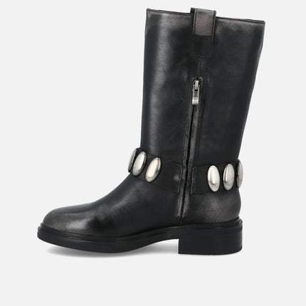 Bruno Premi Stivali Biker Donna in pelle Nero OL ALIA BM4101 GUN Bruno Premi 