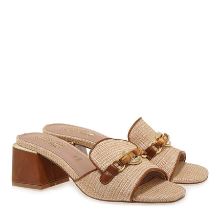 Sandalo Sabot Beige CARMEN 149 BEIGE RAFFIA Exe 