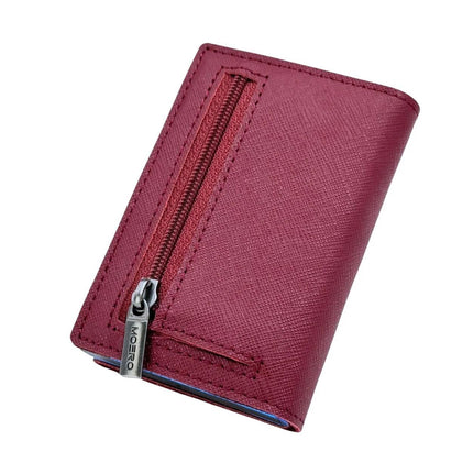 Moero Pro Saffiano Bordeaux Zip Portafoglio Slim - MARIO SPATARELLA