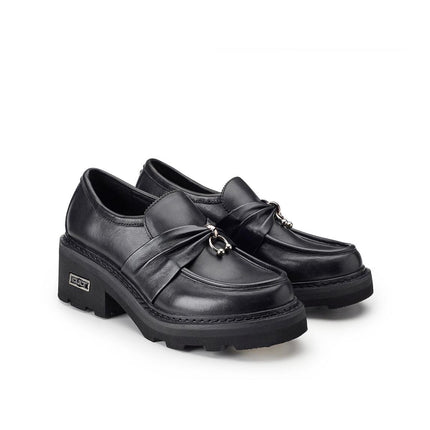 Mocassini Cult Donna in Pelle Nero con Piercing - MARIO SPATARELLA