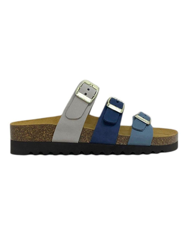 Grunland Sandalo Plantare Sughero Bio Donna in Nabuk Blu Jeans Multicolor CB1821 HOLA JEANS Grunland 