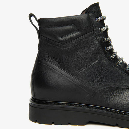 Nero Giardini Stivaletti Anfibi Uomo in Pelle Nero - MARIO SPATARELLA