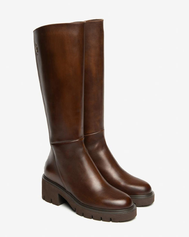 Nero Giardini Stivali Donna con Tacco in Pelle Marrone - MARIO SPATARELLA