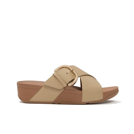 FitFlop Sandali Donna con Fibbia in Pelle Cappuccino Beige - MARIO SPATARELLA