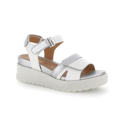 Stonefly Sandali Donna con Zeppa e Chiusura Velcro Argento 220899 PARKY WHITE SILVER Stonefly 
