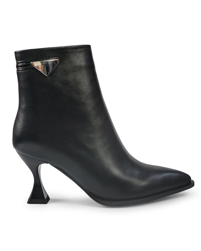 Exe Stivaletti Donna a Punta e Tacco Rocchetto in Ecopelle Nero B711 BLACK Exe 