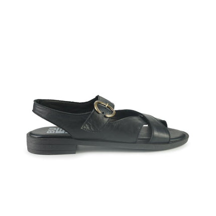 Bueno Sandali Donna con Tacco Basso in Pelle Nero E2800 BLACK Bueno 