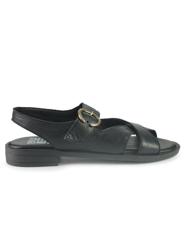 Bueno Sandali Donna con Tacco Basso in Pelle Nero E2800 BLACK Bueno 