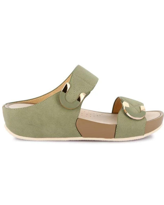 Grunland Sandalo Donna Ciabatta Confort con Velcro in Tessuto Oliva CI3114 DIRA VERDE Grunland 