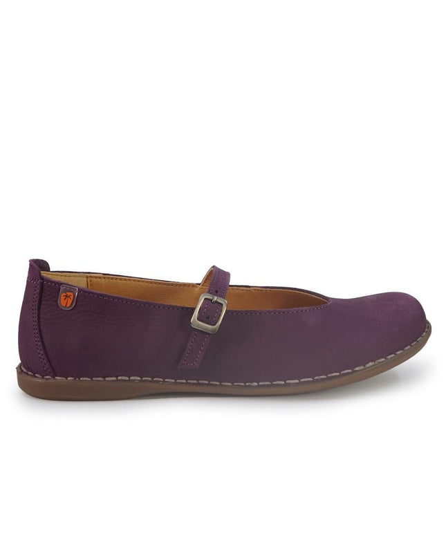 Jungla Ballerina Donna con Cinturino in Pelle Nabuk Viola - MARIO SPATARELLA