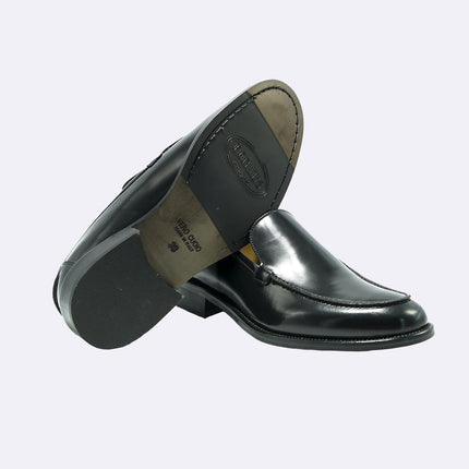 Mocassino Liscio Fondo Cuoio in Pelle Nero PIANTA 5 LUX NERO Rogal's 
