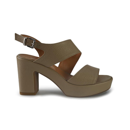 Gianmarco Sorelli Sandali Donna con Tacco e Plateau in Pelle Fango - MARIO SPATARELLA