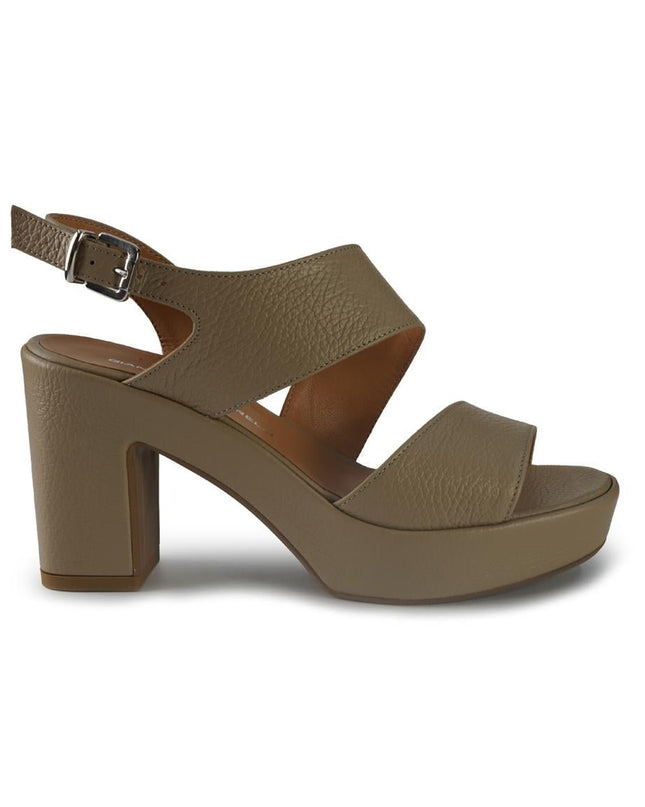 Gianmarco Sorelli Sandali Donna con Tacco e Plateau in Pelle Fango - MARIO SPATARELLA