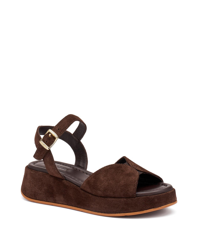Frau Sandali con Zeppa Donna in Camoscio Marrone 04B2 VELOUR CACAO Frau 