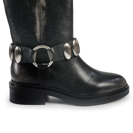 Bruno Premi Stivali Biker Donna in pelle Nero OL ALIA - MARIO SPATARELLA