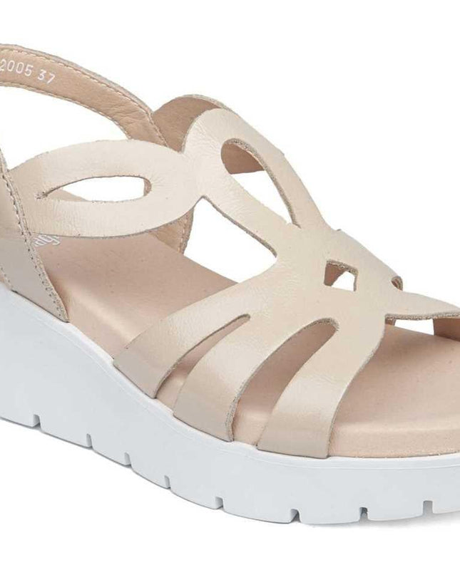 Sandalo Zeppa Vernice Avorio - MARIO SPATARELLA