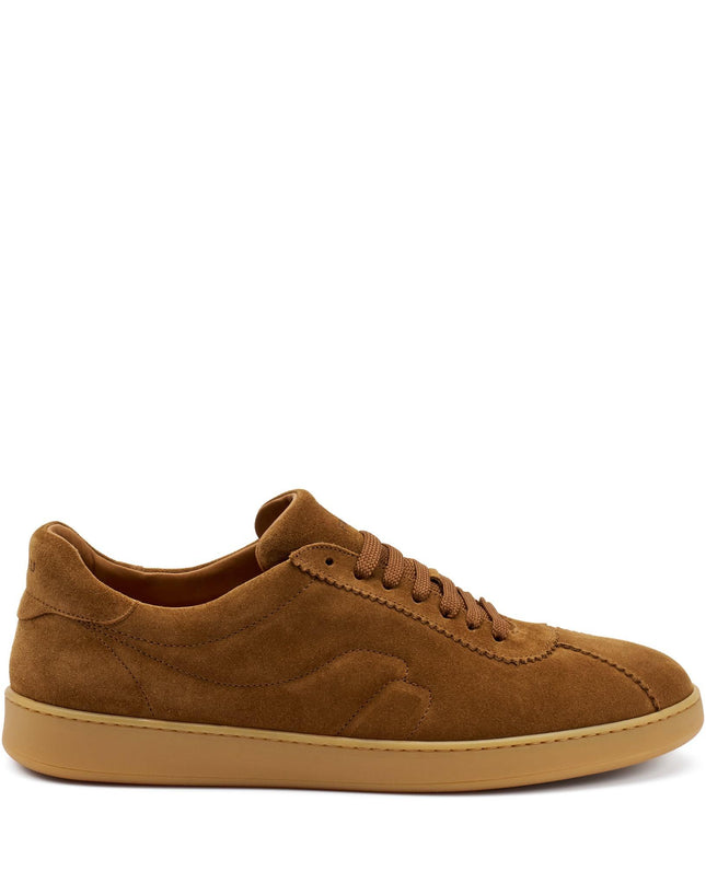 Frau Sneakers Uomo Bassa in Camoscio Cuoio 24D2 TOFFEE Frau 