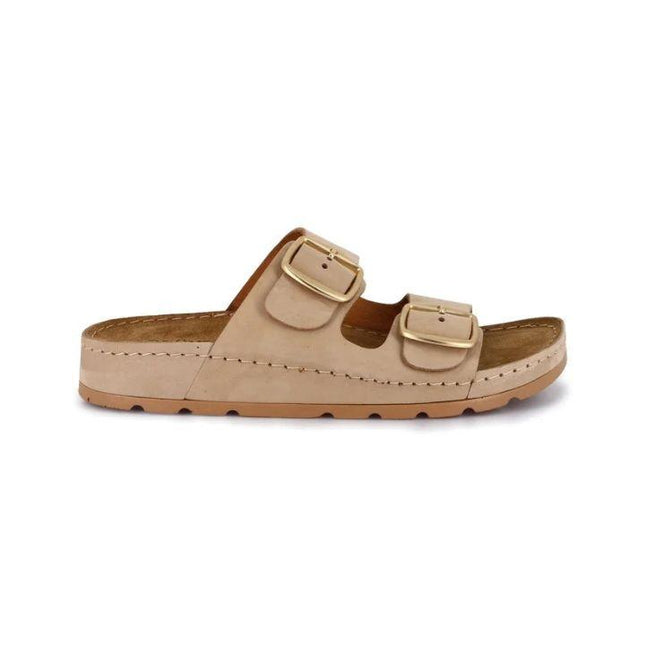Grunland Sandali Doppia Fibbia Plantare Morbido Donna in Nabuk Beige CI1915 PADO BEIGE Grunland 