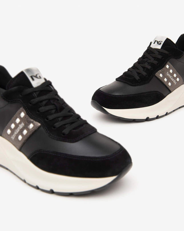 Sneakers Donna Zeppa Pelle Nero I411520D NERO 100 Nero Giardini 