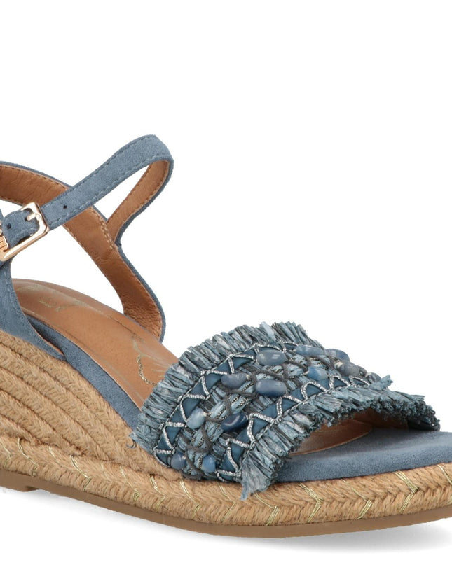 O-Joo Sandali Donna con Zeppa in Tessuto Blu GERI FLOWER SANDAL SKY O-JOO 
