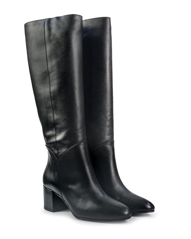 Stivali Spatarella Donna Tubolare in Pelle Nero - MARIO SPATARELLA