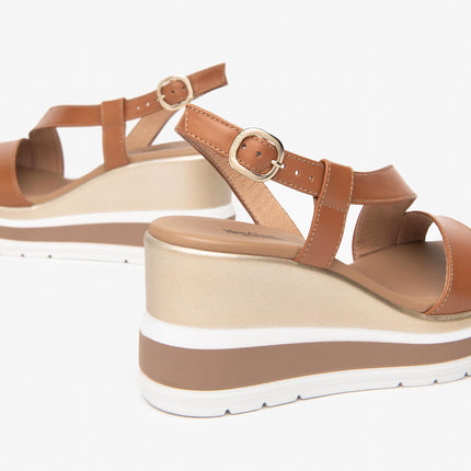 Nero Giardini Sandali Donna con Zeppa in Pelle Cognac Cuoio E513520D COGNAC 329 Nero Giardini 