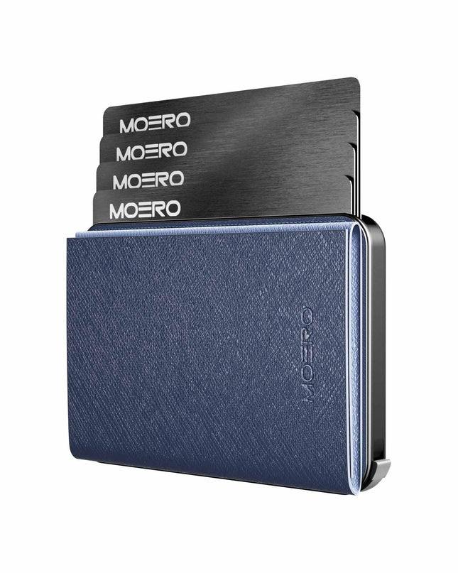 Moero M2 Pro Plus Saffiano Blu Portafoglio Slim - MARIO SPATARELLA
