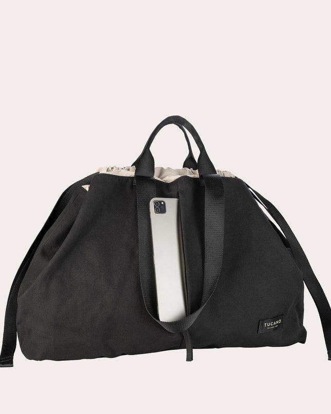 Borsa Shopper Large Unisex in Canvas Nero CARRY SHOPPER LARGE BLACK Tucano 