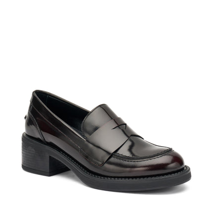 Frau Mocassini Donna con Tacco in Pelle Bordo 82U1 BRUSH BORDO Frau 