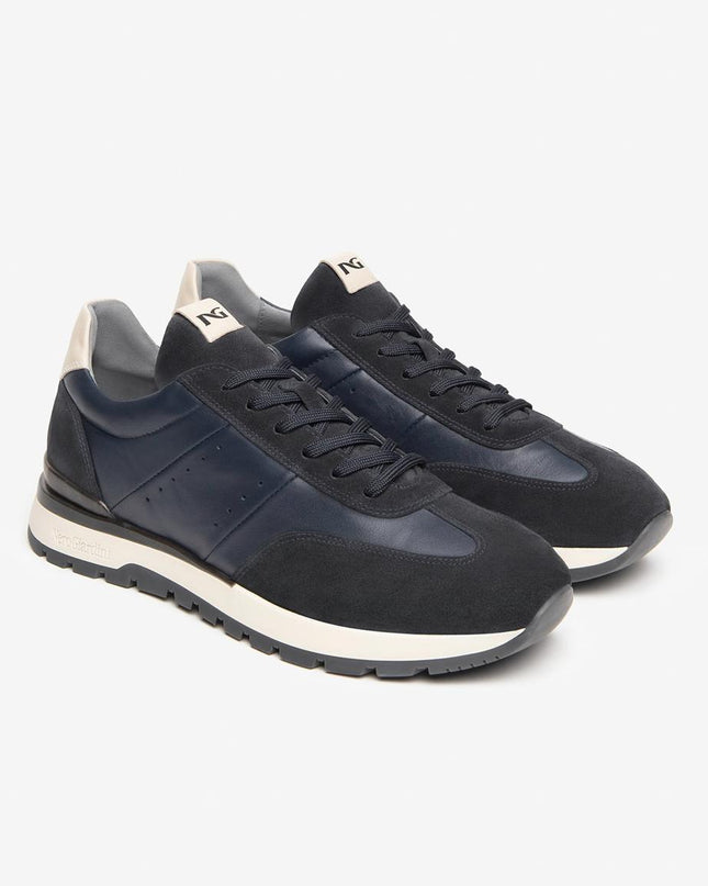 Nero Giardini Sneakers Bassa Uomo in Pelle Blu I400411U BLU 200 Nero Giardini 