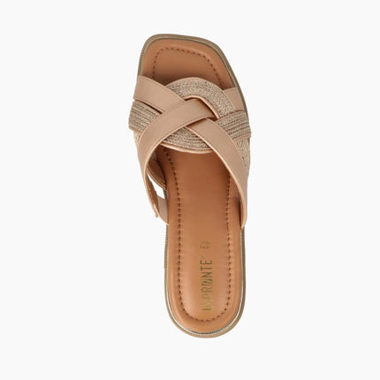 Impronte Sandalo Flat Donna in Tessuto Rose Gold - MARIO SPATARELLA