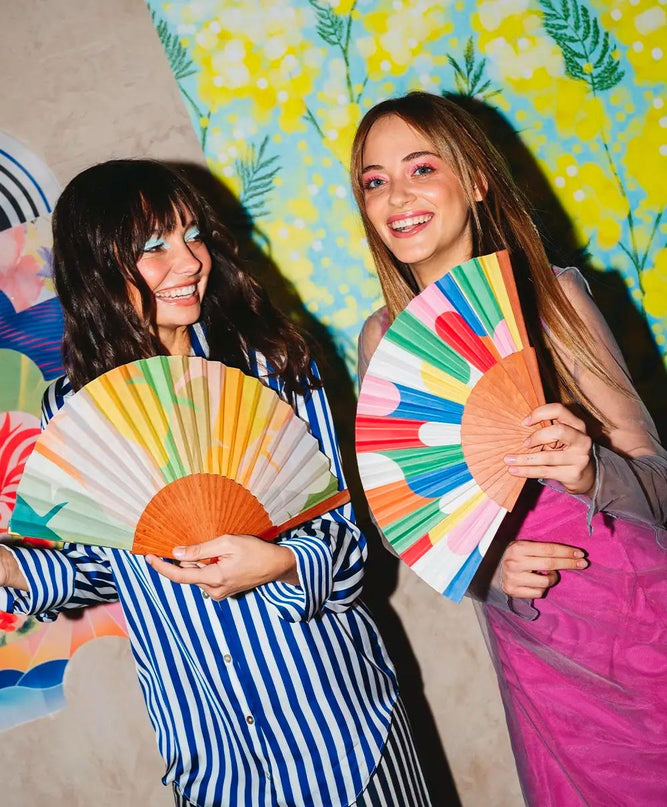 Ventaglio in Legno e Cotone Fantasia 44219999 PLAYGROUND A FAN OF 