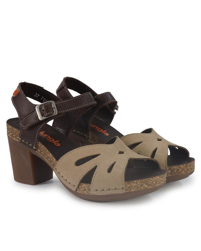 Jungla Sandali Donna con Tacco e Plateau in Nabuk Desert Beige - MARIO SPATARELLA