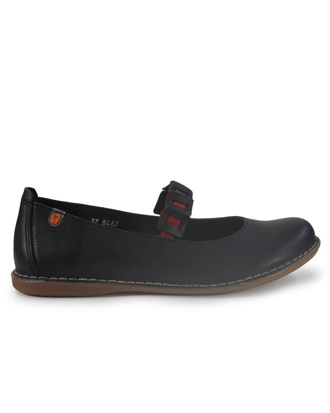 Jungla Ballerina Donna con Elastico in Pelle Nera - MARIO SPATARELLA