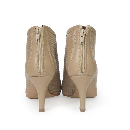 Luis Anne Stivaletto Donna Tacco Stiletto in Pelle Microforata Beige ROMINA NOCCIOLA Luis Anne 