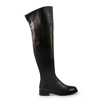 Gianni Crasto Stivale Donna in Pelle Marrone con Tacco Basso e Gambale Alto Sopra il Ginocchio - MARIO SPATARELLA