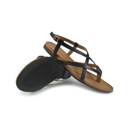 Vueva Sandali Infradito Flat Donna in Pelle Nero WD133R38 BLACK Vueva 