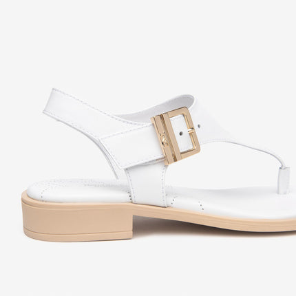 Nero Giardini Sandali Infradito Donna Bassi in Pelle Bianca E513405D BIANCO 707 Nero Giardini 