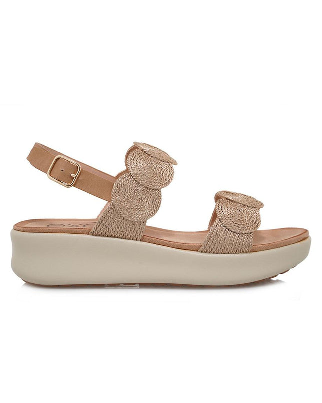 Exe Sandli Confort Donna con Zeppa Laminato Champagne ZFB1951-H21 LAMINATO Exe 