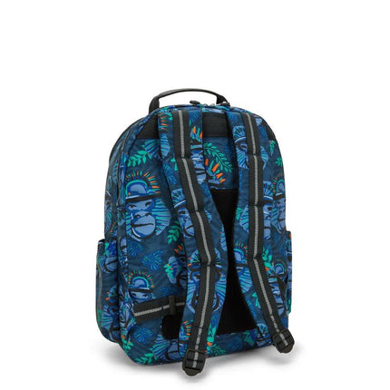 Zaino Porta Computer 15 Pollici Fantasia Blu SEOUL LAP BLUE MONKEY FUN Kipling 