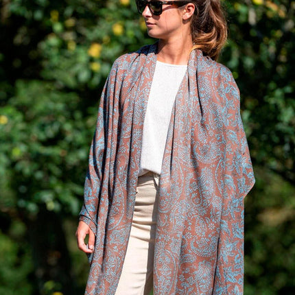 Foulard in Lana Misto Seta Marrone ASW42F MARRON Colores de Otono 