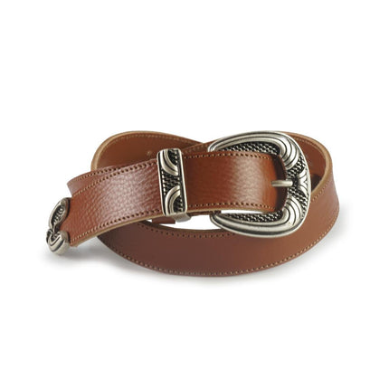 Spatarella Cintura Donna in Pelle Cuoio con Fibbia Texana - MARIO SPATARELLA