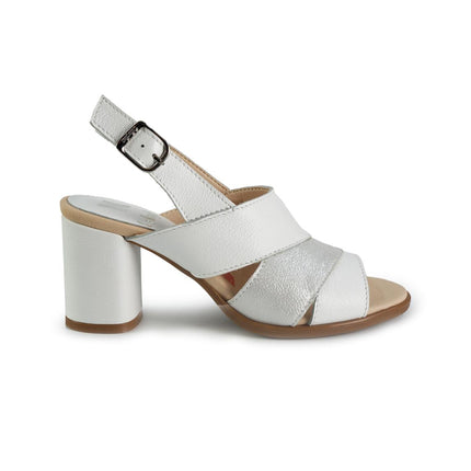 Callaghan Sandali Donna con Tacco in Pelle Bianco Multi 34104 KENDALL BLANCO Callaghan 