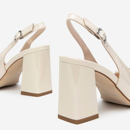 Nero Giardini Chanel in Pelle Vernice Latte E409490D LATTE 711 Nero Giardini 