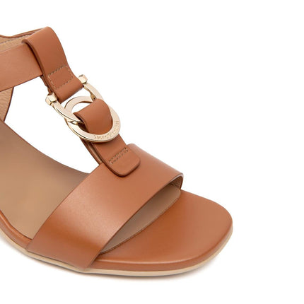 Nero Giardini Sandali Donna con Tacco in Pelle Cognac - MARIO SPATARELLA