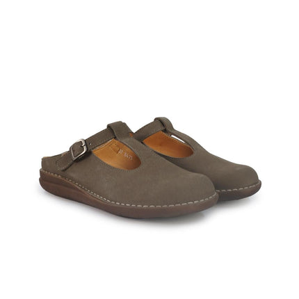 Jungla Sandalo Sabot Donna con Cinturino in Pelle Taupe - MARIO SPATARELLA