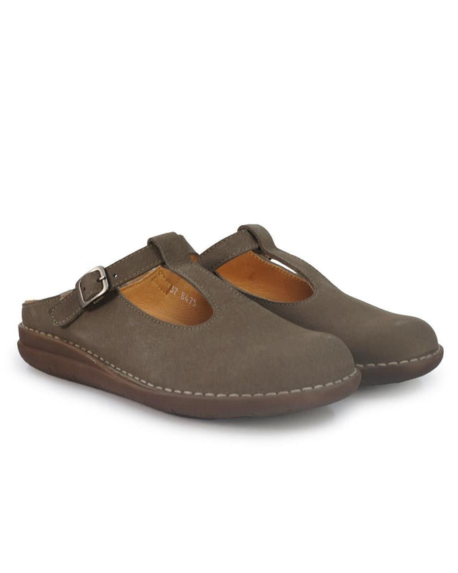 Jungla Sandalo Sabot Donna con Cinturino in Pelle Taupe 8475 TERRON Jungla 